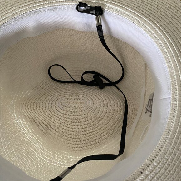Simplicity White Straw Hat with Neck String - Picture 4 of 5